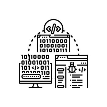 máquina código directivas codificación desarrollo. proceso vector