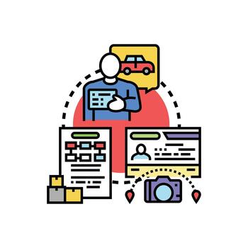 Licencia permiso. aprobación solicitud Procesando solicitud documentos vector
