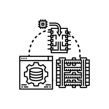 procesador instrucción Procesando datos desde software. y memoria vector