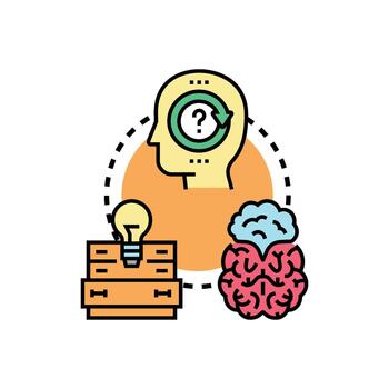 Problem solving thoughts developing new ideas vector