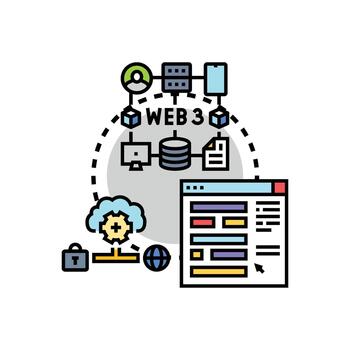 Web platform. engineering developing modern internet infrastructure vector