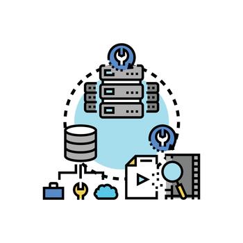 Clean data processing and. optimization concept vector