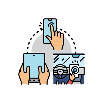 pantalla táctil solicitud panel usuario. interfaz concepto vector