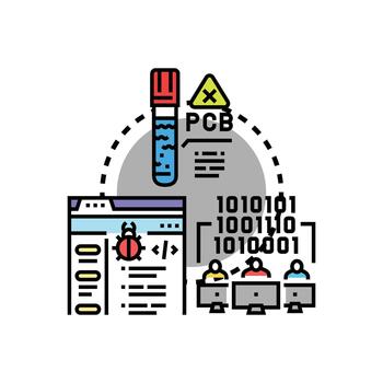 código validación y software pruebas concepto. ilustración vector