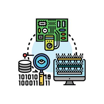 inspeccionando digital datos Procesando y programa. salidas vector