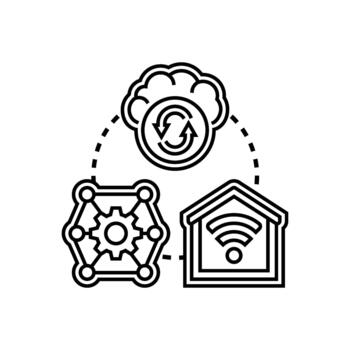 dispositivo interoperabilidad integrando inteligente tecnologías y. nube informática vector