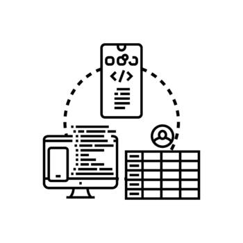 Mobile application. vulnerability security testing concept vector