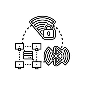 red acceso capa. asegurando datos conexión de forma inalámbrica vector