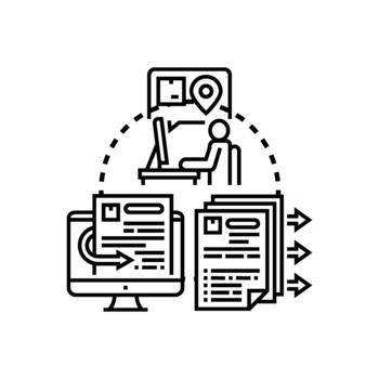 Validating stock dispatch request. order process vector