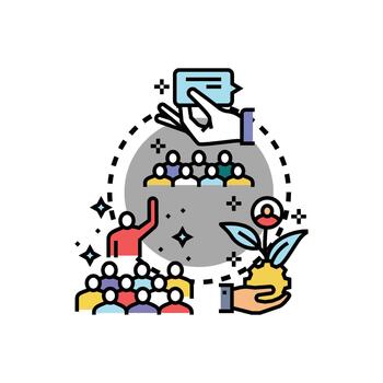 compartiendo conocimiento mentoring habilidad desarrollo. aprendizaje proceso vector