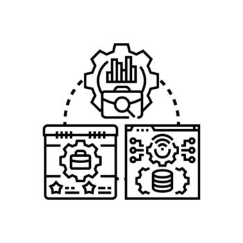 Document. workflow organization process management system vector