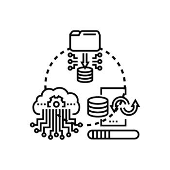 nube datos transformación proceso Moviente. información vector