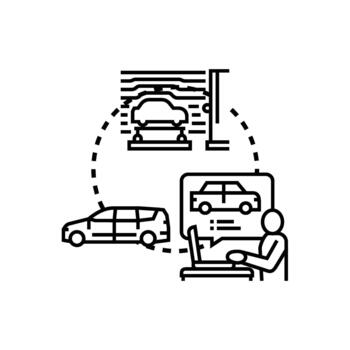 Vehicle diagnostic testing process with computer. interface vector