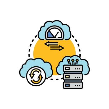 Cloud. banking data security storage concept vector