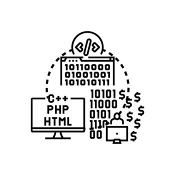 innovador. software programación idioma desarrollo ganador concepto vector