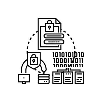 File authentication process. securing digital data access vector