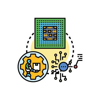 Cognitive computing artificial intelligence technology concept development. vector