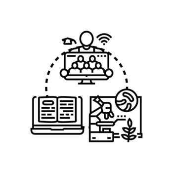 Academic course syllabus developing educational program. learning vector
