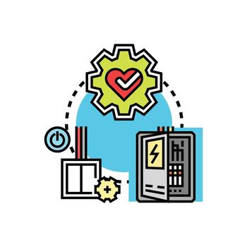 eléctrico controlar panel gerente fuerza. selección proceso vector