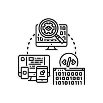 Open source software library development programming concept vector
