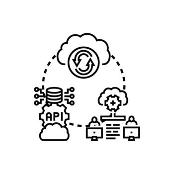 nube. establecido notarización Servicio Procesando digital actas vector