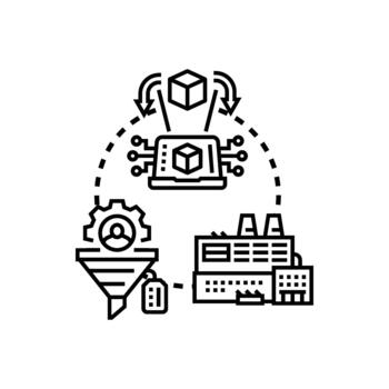 tecnología edificio proceso gerente datos. Procesando operaciones vector