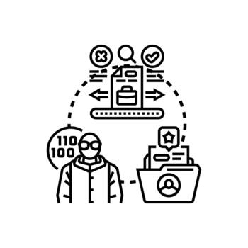 Software. engineering hiring process and developer selection vector