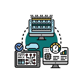 Successful unit. testing software development concept vector