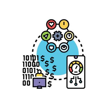 Browser based app development process and. coding vector