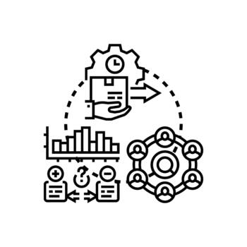 negocio flujo de trabajo. simulación analizando proceso mejoramiento datos vector