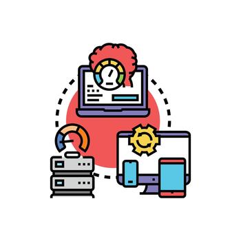 computadora. sistema eficiencia mejoramiento y datos Procesando vector