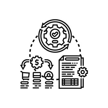Internal process mapping visualizing business workflow optimization. vector