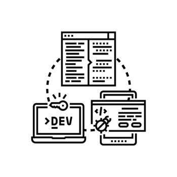 Bug testing and diagnostics development process. concept vector