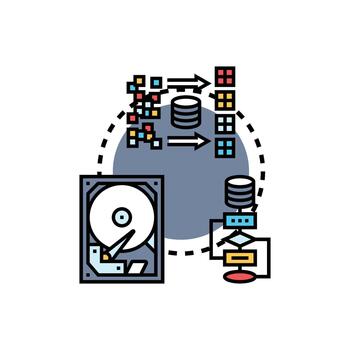 Procesando y almacenamiento igual. tamaño datos trozos vector