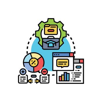 programación flujo de trabajo asistencia concepto con desarrollo. proceso vector