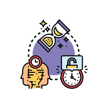 Reverse countdown process unlocking time. concept vector