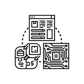 Product model concept design developing process vector