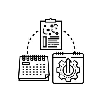 documento actualizaciones cronograma Procesando planificación flujo de trabajo vector