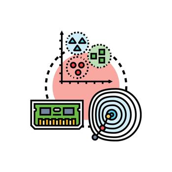 espacial memoria método para datos aprendizaje concepto. vector
