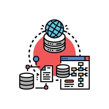 Digital data. capturing and processing concept vector