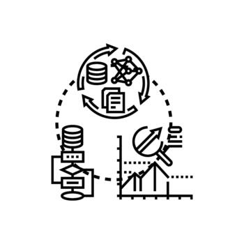 datos Ciencias concepto analizando información y. Procesando algoritmo vector