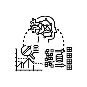 Data intelligence. concept processing business analytics vector