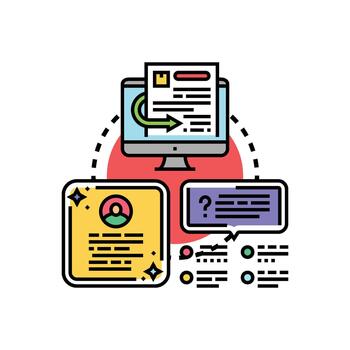 cotización documento subir proceso en computadora pantalla. vector