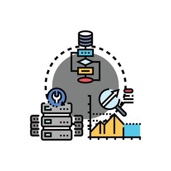 digital información columna vertebral Procesando. y optimizando datos vector