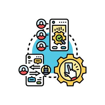 User interface designer creating application development concept. vector