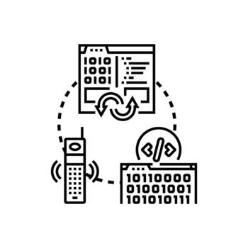 temprano era programación idioma desarrollando concepto. vector
