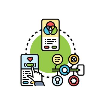 Dark theme ui. web application developing process vector
