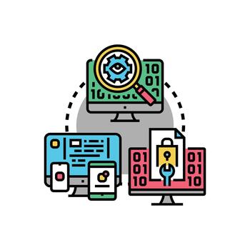abierto fuente licencia concepto. desarrollando software tecnología vector