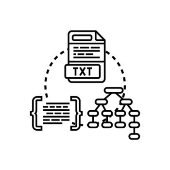 Text formatting document coding and tree structure. vector