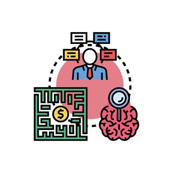 Problem solving thoughts developing business strategy vector